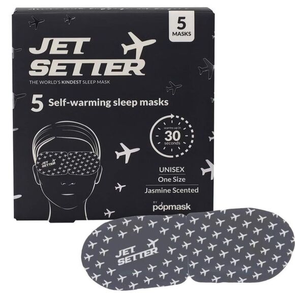 PopMask Jet Setter 5 Self-Warming asleep Masks- Jasmine Scented - Picture 1 of 10
